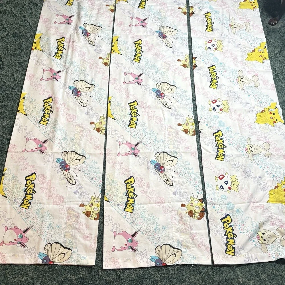 Pokémon 1995-1998 Curtains Toppers Set Of 3 LONG 84